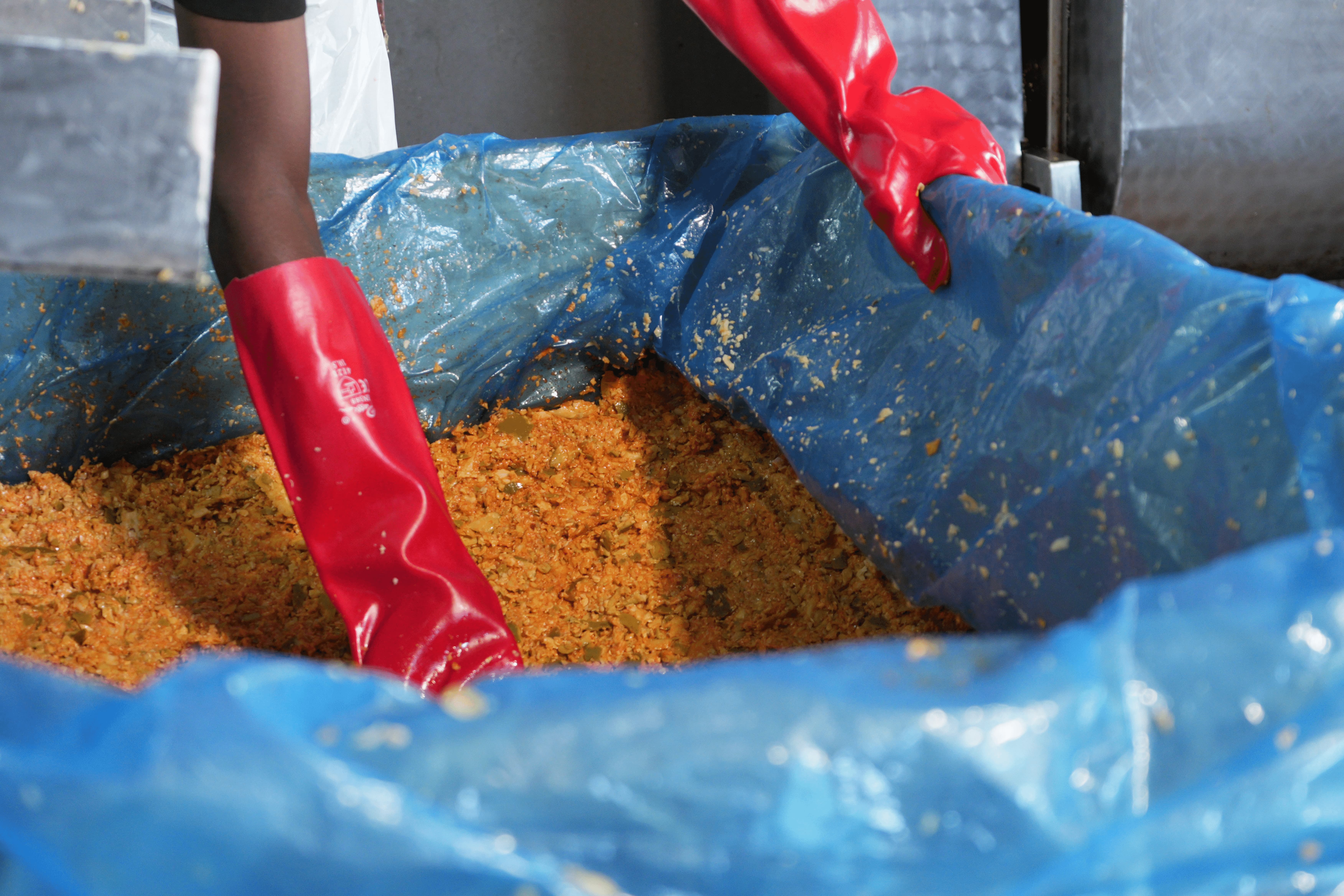 Bulk mango achar in preparation